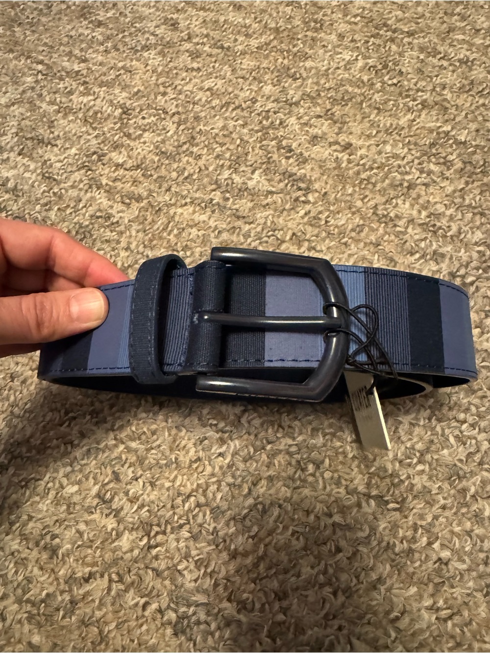 Cuater by Travis Mathew Navy Blue Striped Belt